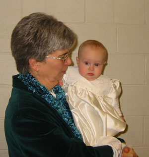 Lydia with Eileen at baptism